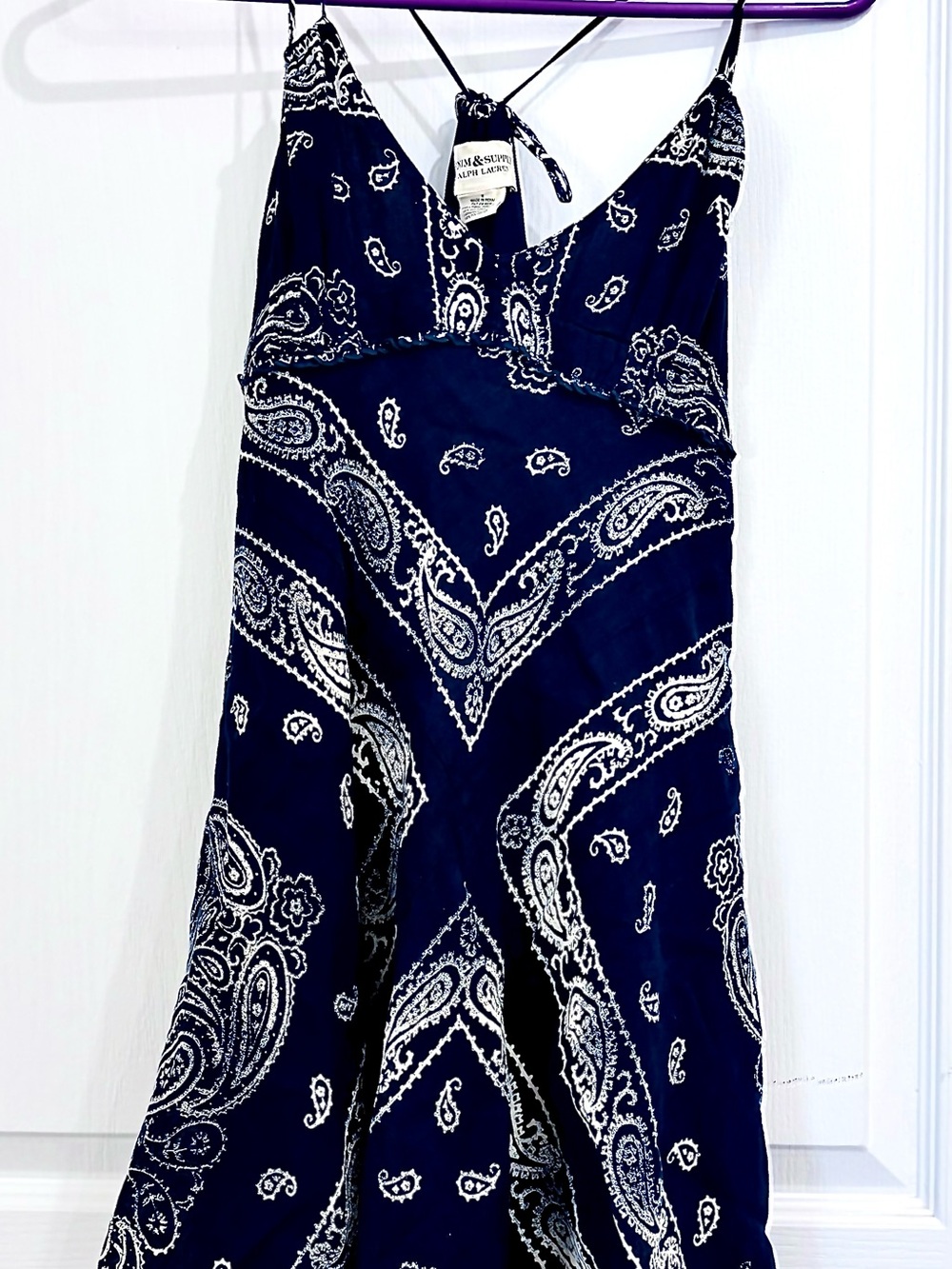 Ralph Lauren Navy and White Handkerchief Dress Size 2